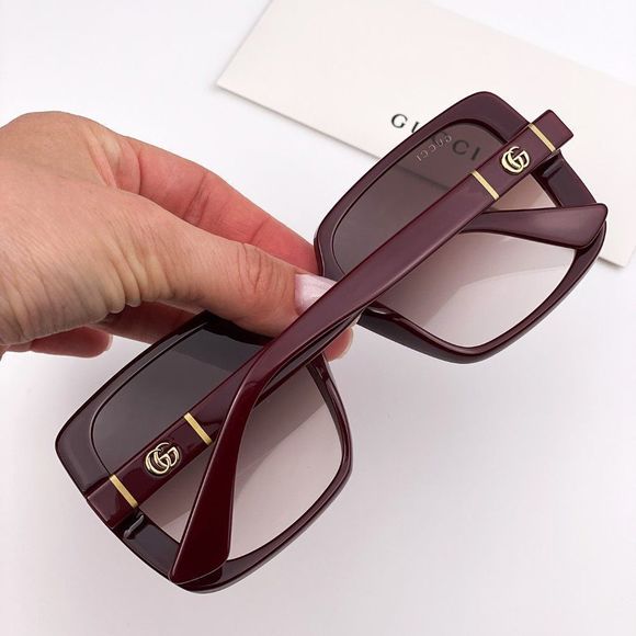GUCCI GG0632S 003 Sunglasses Burgundy Red Gradient Square Oversized Women - Picture 2 of 10